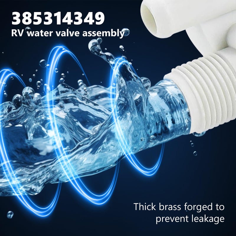 Funmit 385314349 RV Toilet Water Valve Kit Replacement for Pedal Flush Toilets for Camper, Trailer, Boat | Premium Performance in Prevention of Leakage | Increased Freeze Resistance - Image 4